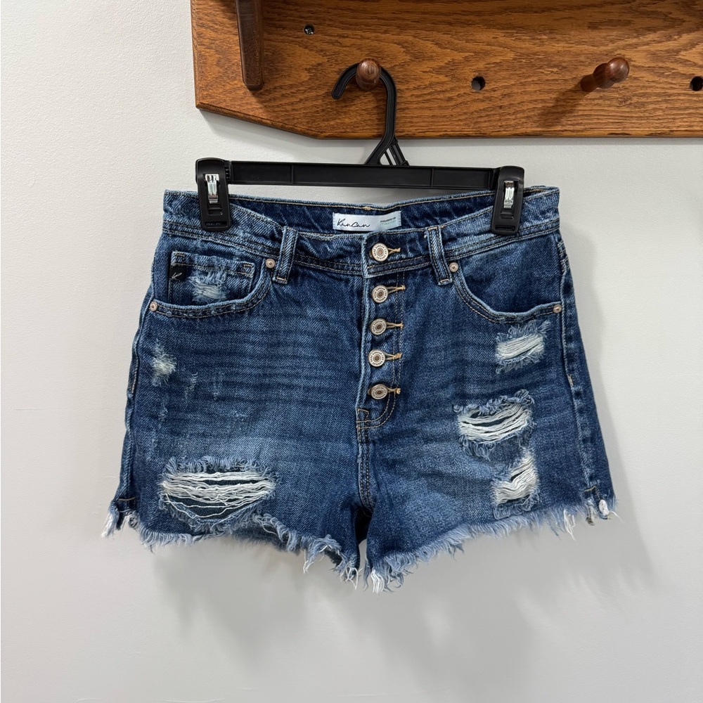 KanCan Blue Distressed Jean Shorts